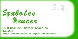 szabolcs mencer business card